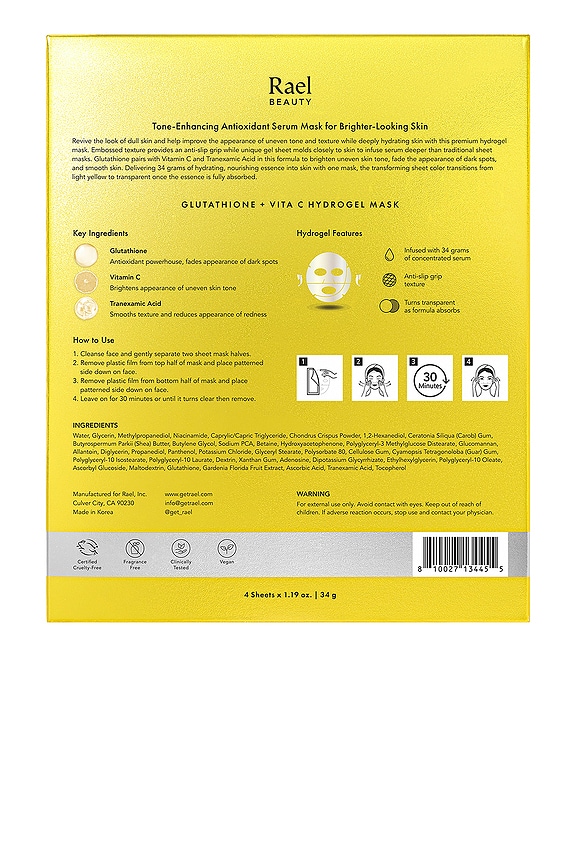 view 2 of 8 MASQUE VISAGE GLUTATHIONE + VITAMIN C HYDROGEL MASK in 