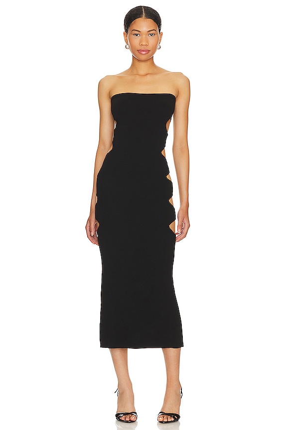 view 2 of 4 ROBE MI-LONGUE NALINI in Black