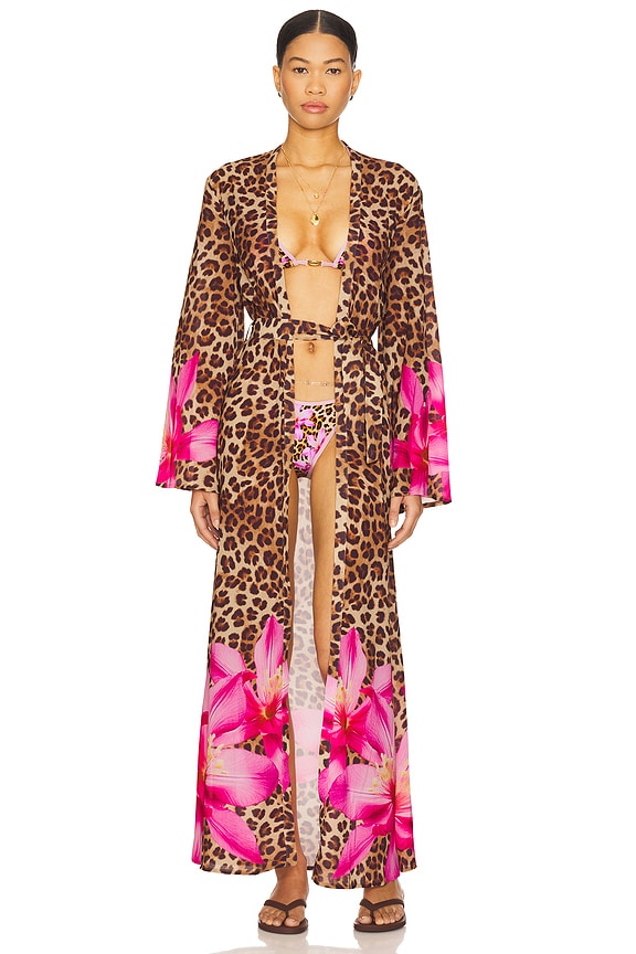 view 2 of 4 PEIGNOIR CAMILLE in Bimini Pink