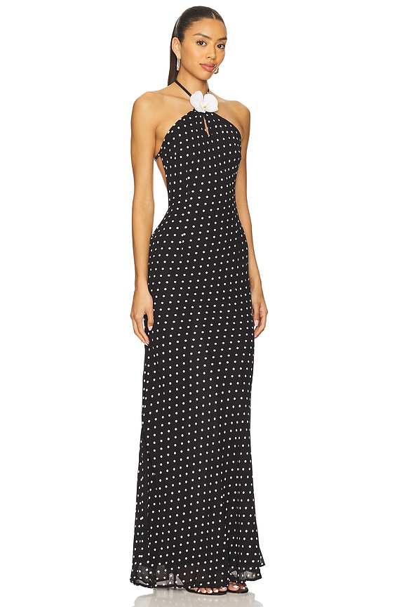 view 2 of 4 ROBE MAXI VIELLA in Black Polka