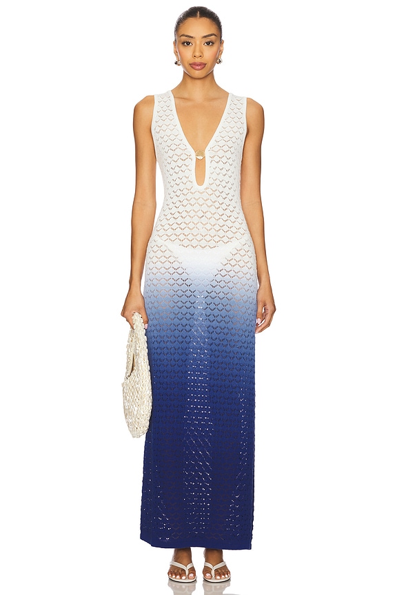 view 2 of 5 Reina Maxi Dress in White & Blue Ombre