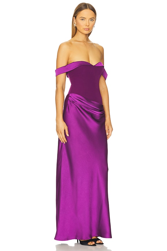 view 2 of 4 Ebony Off Shoulder Maxi Dress in Violet