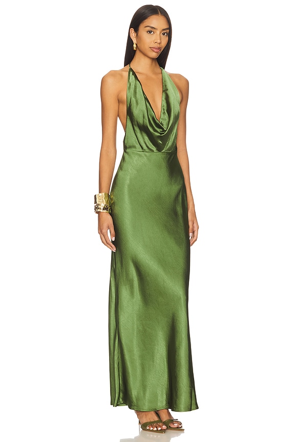 view 2 of 3 Posey Low Plunge Maxi Dress in Olive