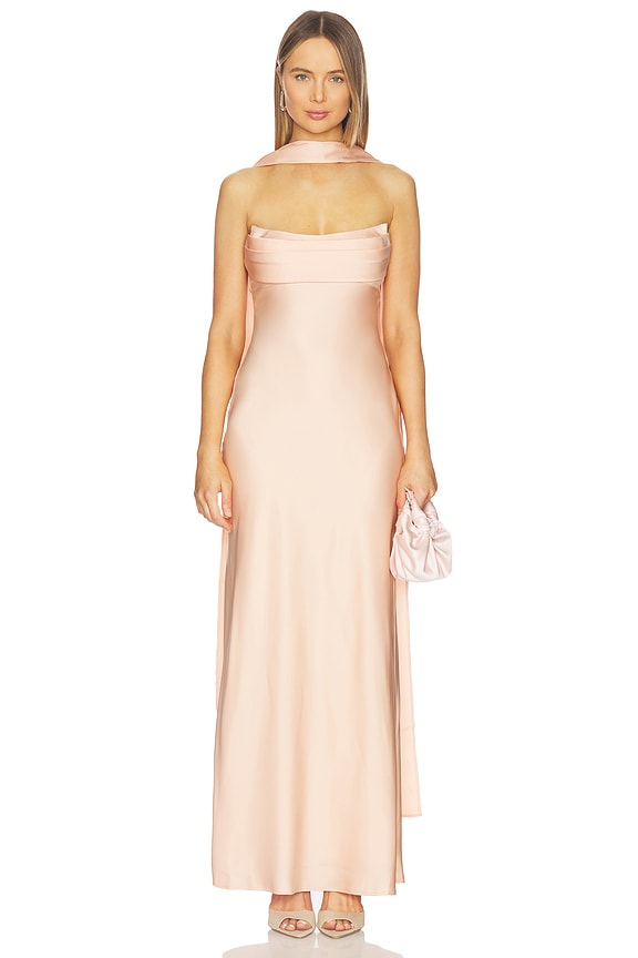 view 1 of 4 Madeleine Strapless Maxi Dress in Peach