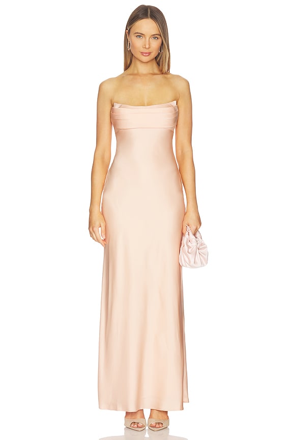 view 2 of 4 Madeleine Strapless Maxi Dress in Peach