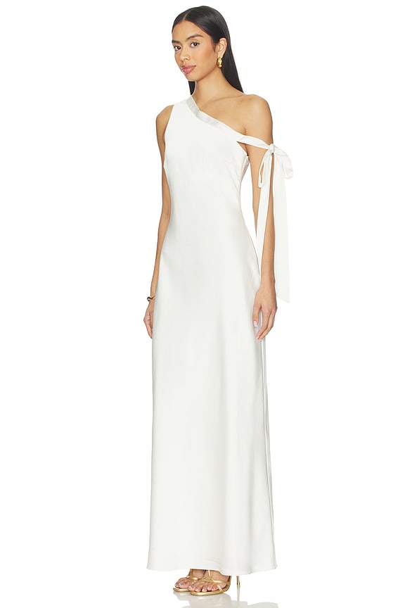 view 2 of 3 Viola One Shoulder Maxi Dress in Pearl