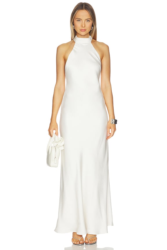view 1 of 3 Arabelle High Neck Maxi Dress in Pearl
