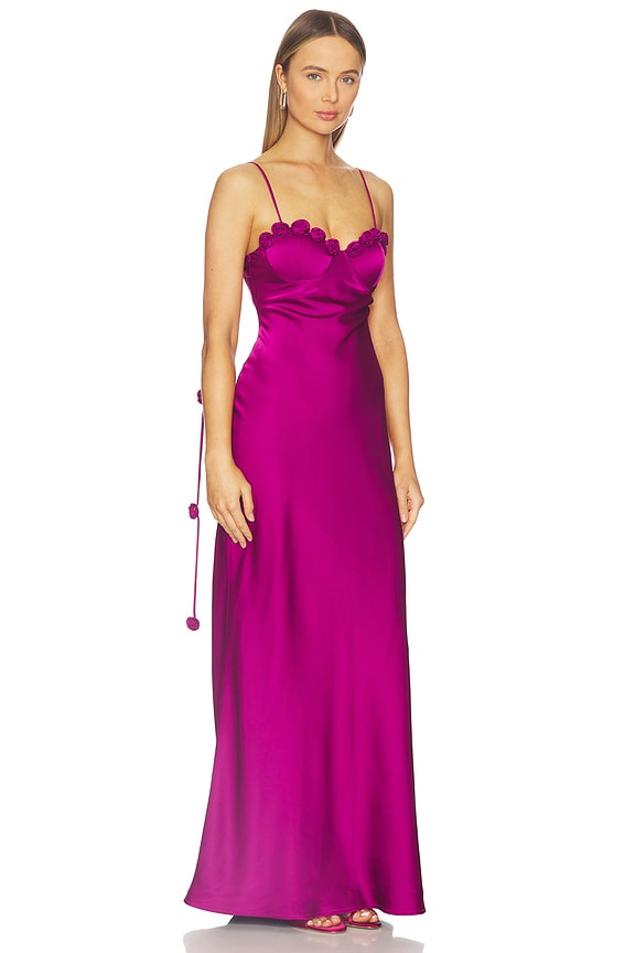view 1 of 3 Lavena Floral Detail Maxi Dress in Plum