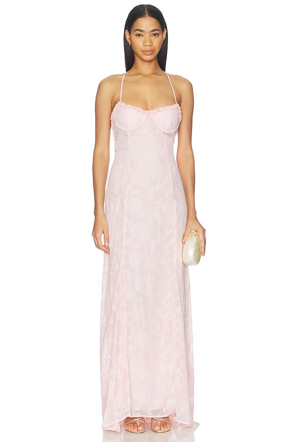 view 1 of 5 Ellerby Frill Trim Maxi Dress in Musk