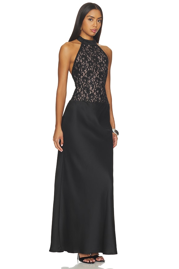 view 2 of 4 ROBE MAXI AVEC TOUR DE COU ET DÉCOLLETÉ DOS SENNA  in Black