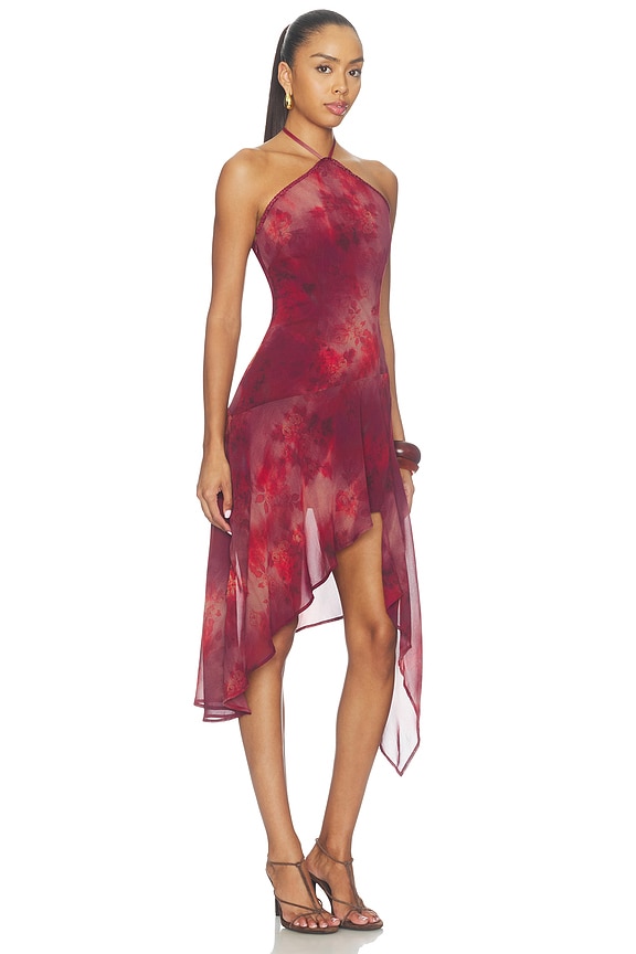 view 2 of 4 Angeline Handkerchief Mini Dress in Quinn Cherry