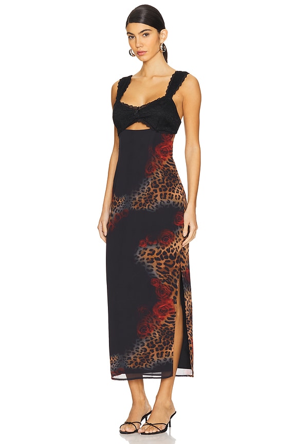 view 2 of 3 Dinah Midi Dress in Black Leopard
