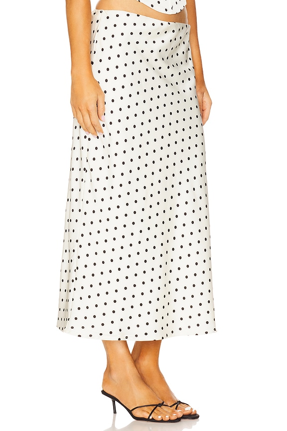 view 2 of 6 Karlita Midi Skirt in White Polka
