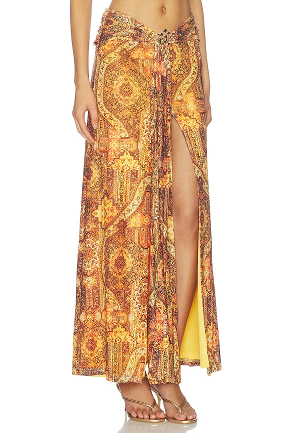 view 2 of 6 Skylar Ruched Maxi Skirt in Magnolia Mango