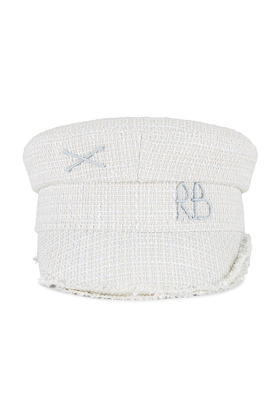 view 2 of 3 Tweed Baker Boy Cap in Ivory