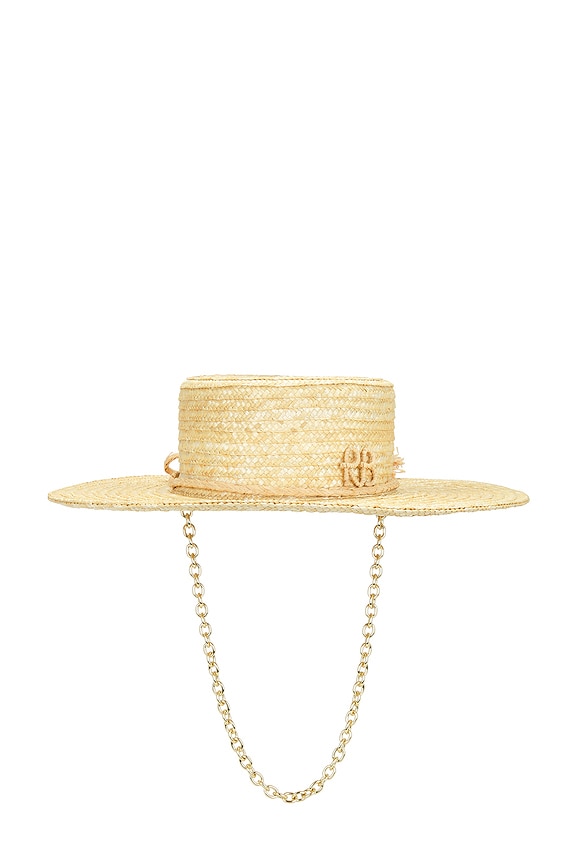 view 2 of 3 MONOGRAM CHAIN ボーターハット in Natural Straw