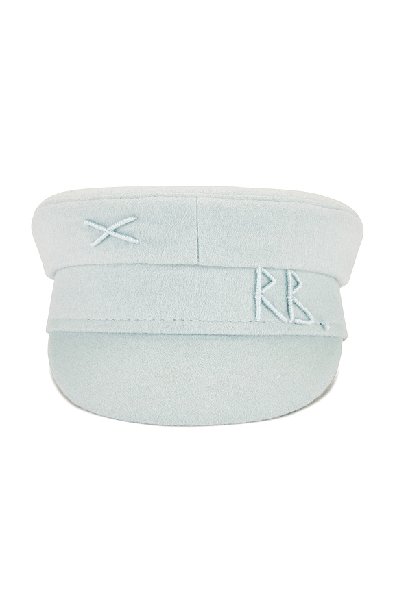 view 2 of 3 Logo-embellished Baker Boy Cap in Light Blue