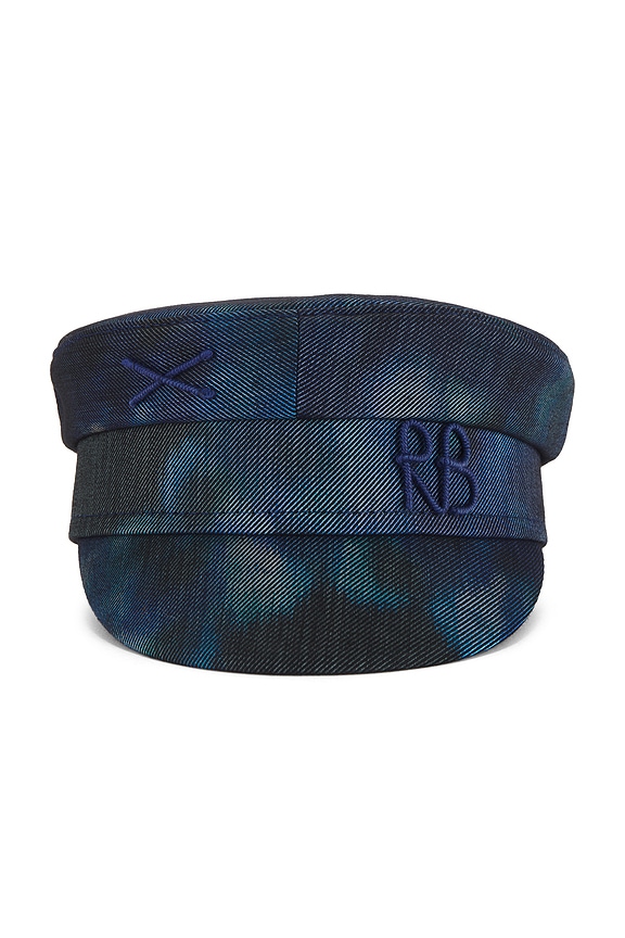 view 2 of 3 Logo-embellished Baker Boy Cap in Blue