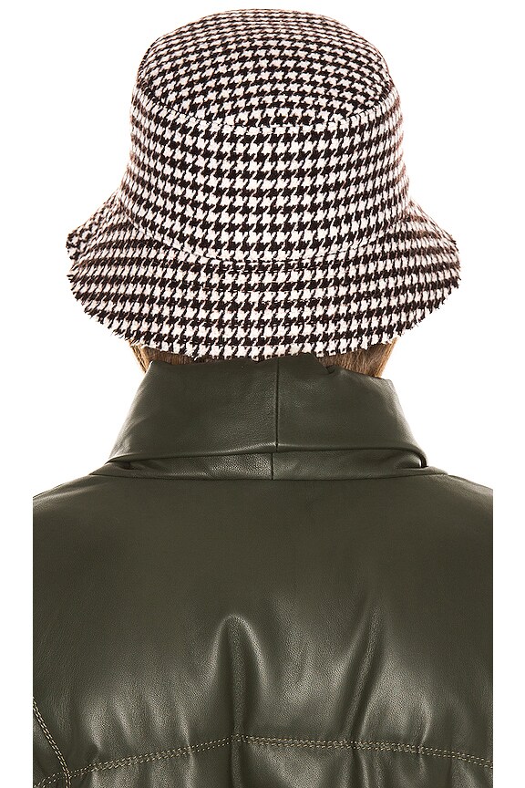 view 2 of 3 Houndstooth Check Bucket Hat in Brown