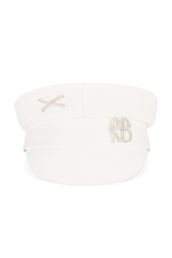 view 2 of 3 Baker Boy Cap in White