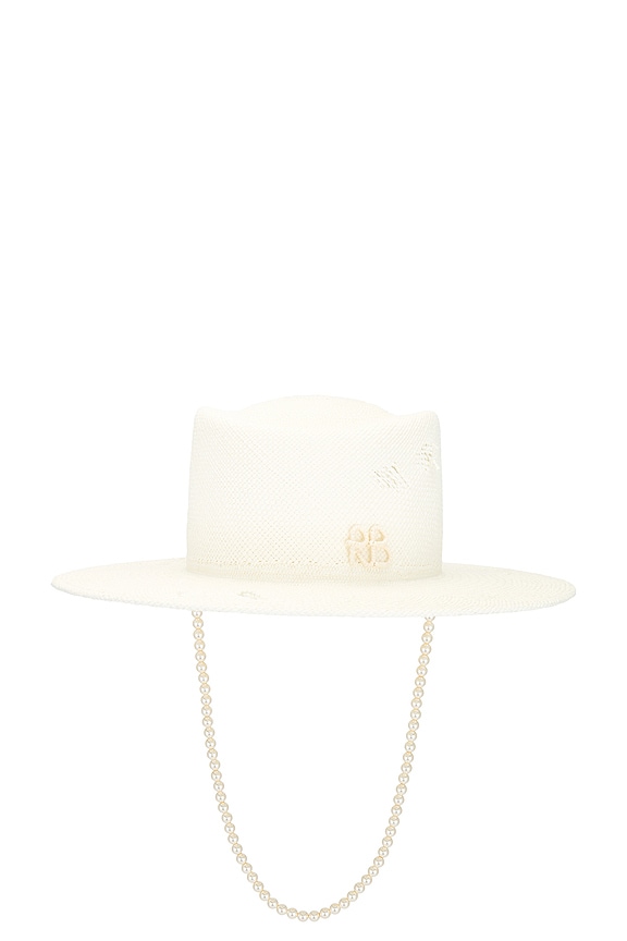 view 2 of 4 CHAPEAU DE PAILLE MAXI-PEARLS in White