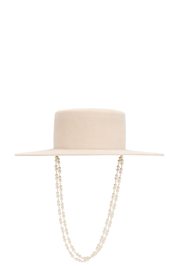 view 2 of 3 Canotier Hat in Beige