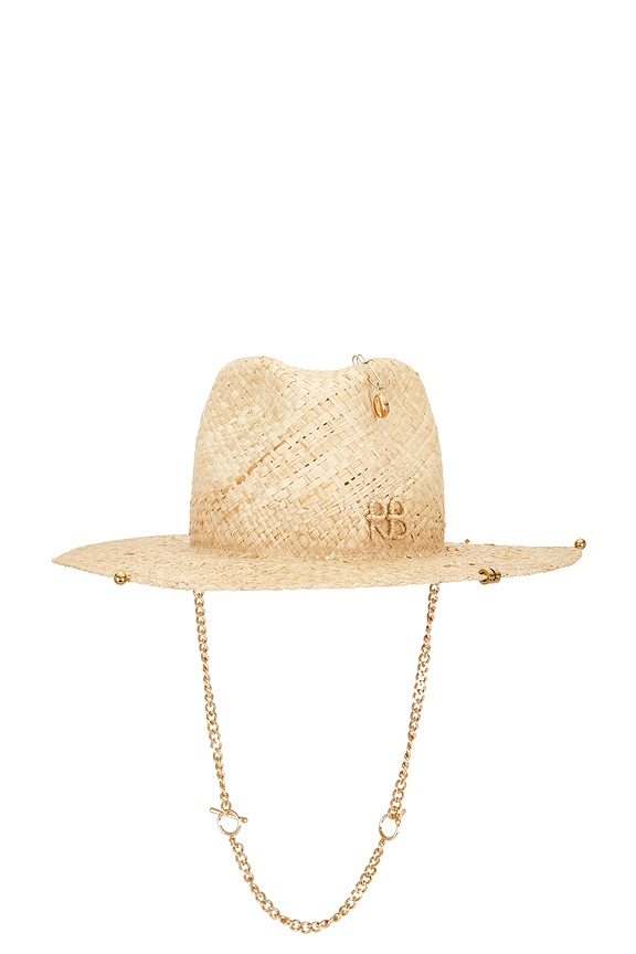 view 1 of 3 Chain Strap Fedora Hat in Natural