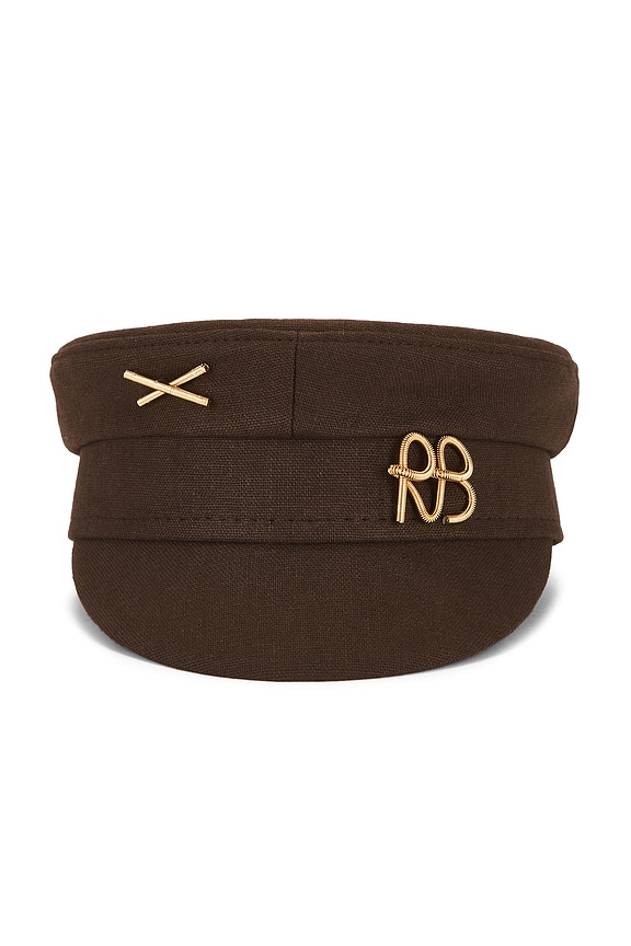 view 1 of 2 CASQUETTE BAKER BOY LOGO-EMBELLISHED in Brown