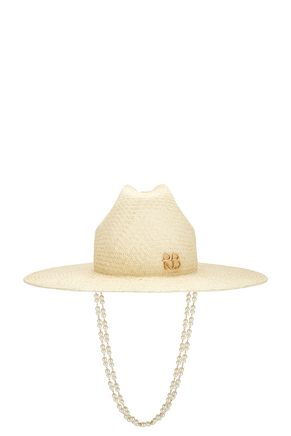 view 1 of 3 Double Chain Strap Cowboy Hat in Natural Straw