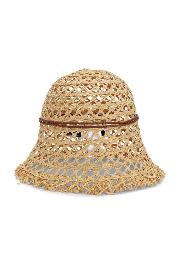view 2 of 2 Cut Out Straw Bucket Hat in Natural Straw