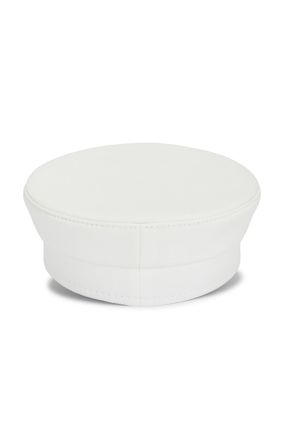 view 2 of 2 SOMBRERO DE PANADERO MONOGRAM-EMBELLISHED BAKER BOY CAP in White