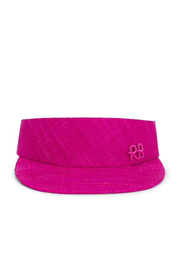 view 1 of 2 GORRA VISERA MONOGRAM-EMBELLISHED STRAW VISOR in Pink