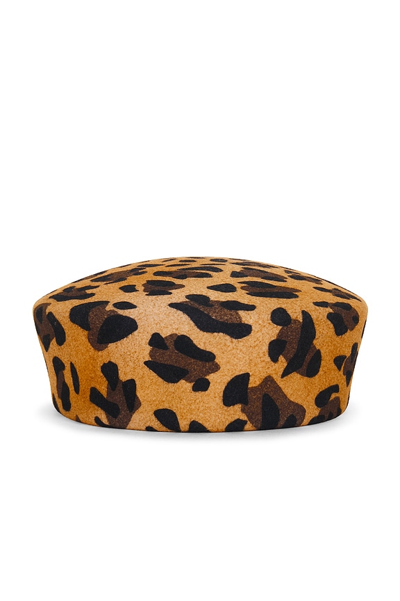 view 2 of 4 Wool Felt Pillbox Hat in Leopard