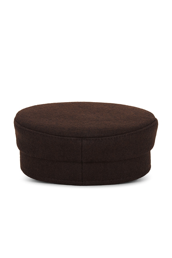 view 2 of 3 Wool Blend Baker Boy Cap in Brown