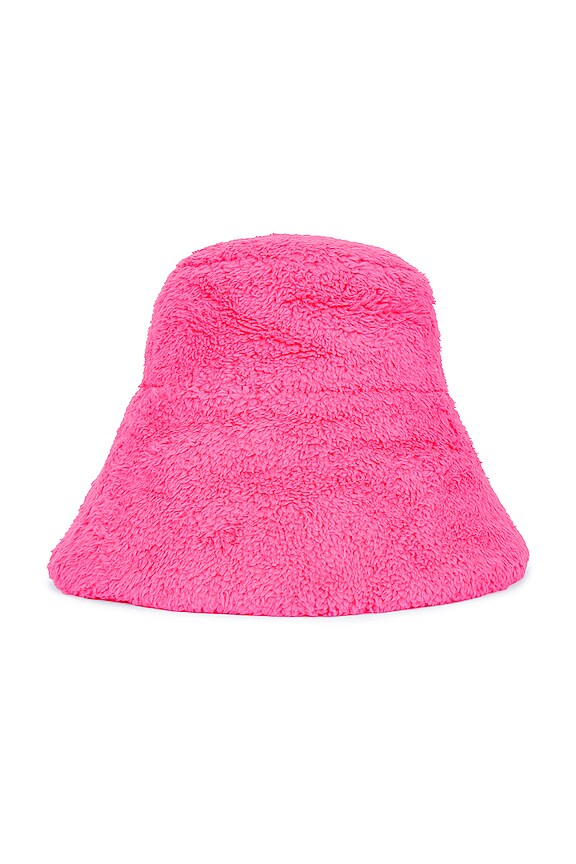 view 2 of 3 Faux Fur Bucket Hat in Pink