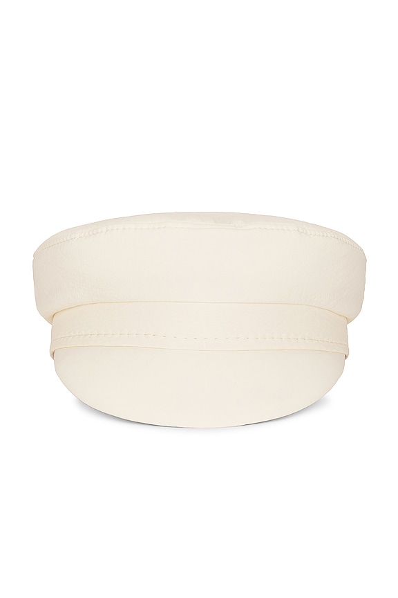 view 2 of 3 Faux Leather Cap in Cream