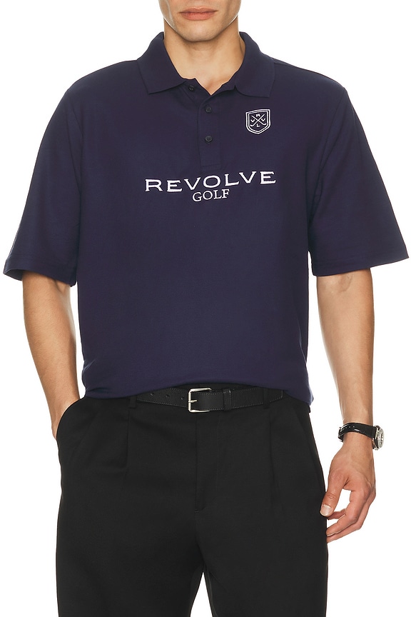 view 1 of 5 Revolve Golf Polo in navy & white