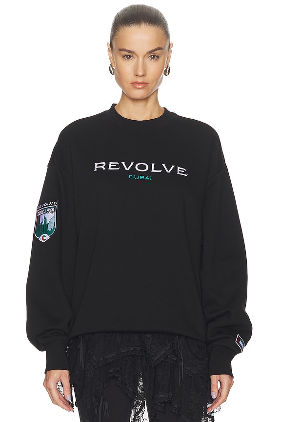 REVOLVE World Tour Crewneck in Black & White Dubai | REVOLVE