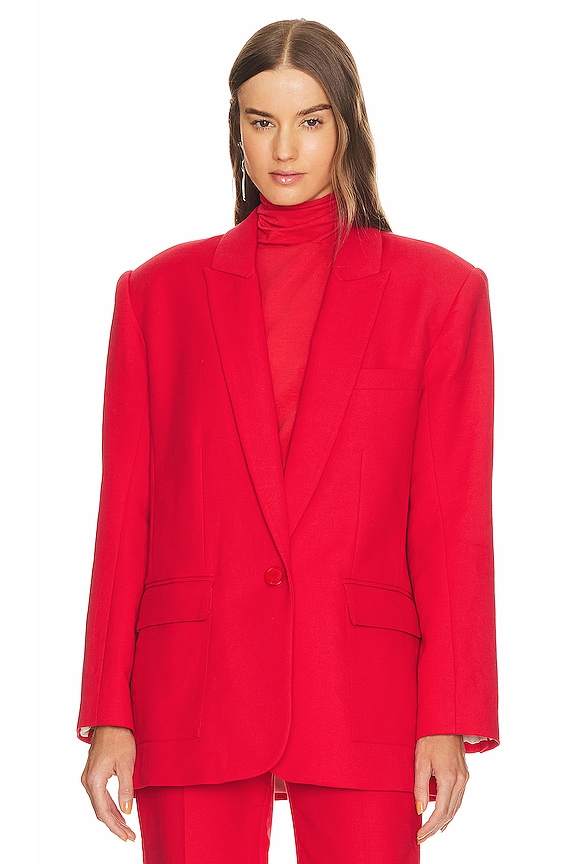 view 2 of 5 x Maison Meta Oversized Suit Jacket in Red