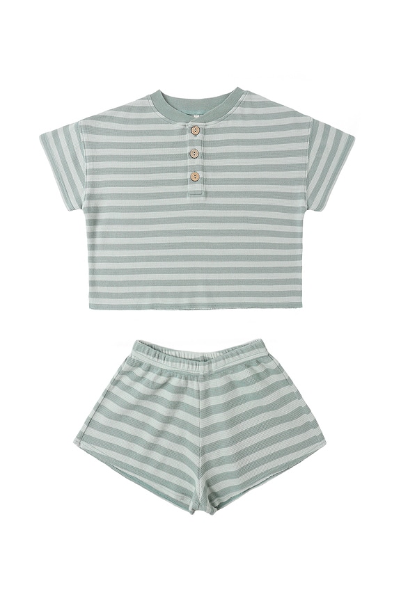 view 1 of 4 CONJUNTO TOP Y SHORT SUMMER in Sea Green Stripe