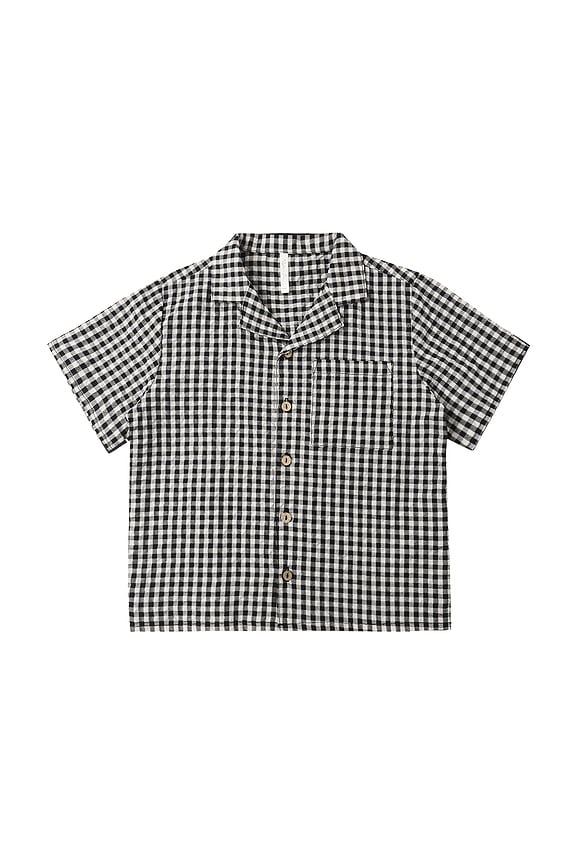 view 1 of 3 Lapel Collared Shirt in Black Check