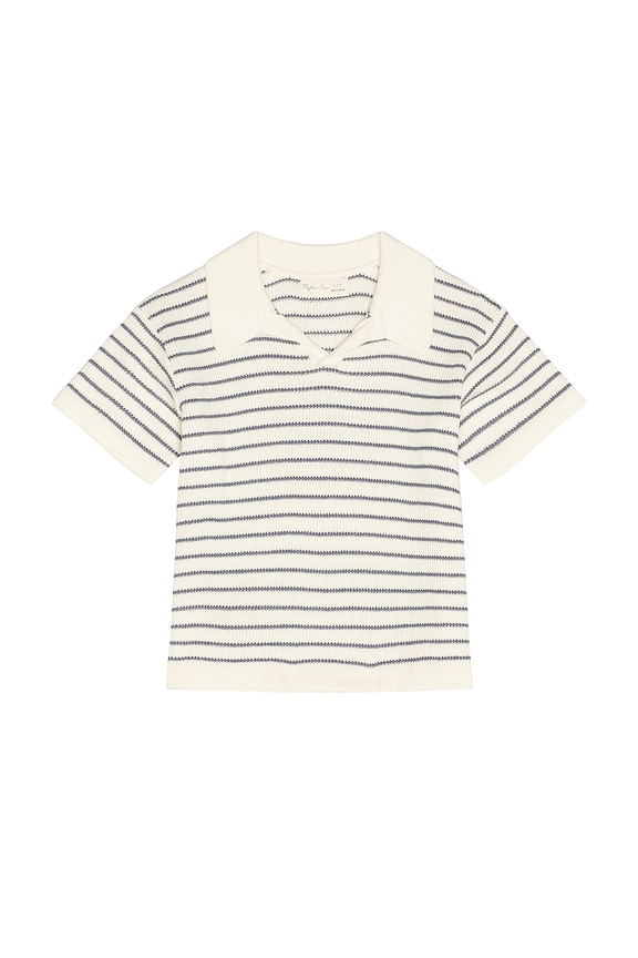 view 1 of 5 Chandler Knit Polo in Marine Stripe