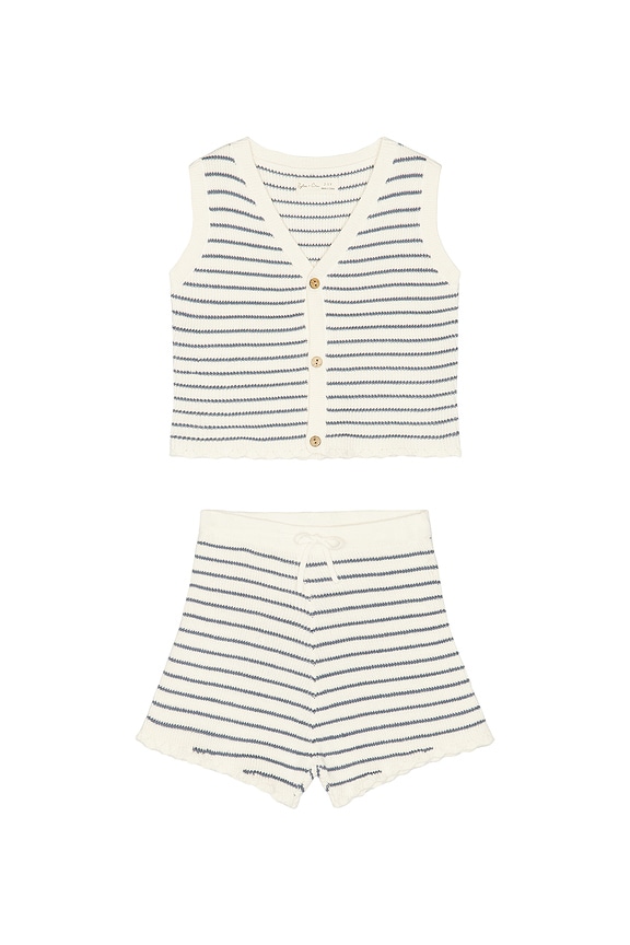 view 1 of 2 Knit Vest Set in Marine Stripe