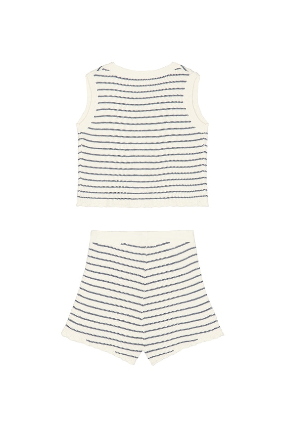view 2 of 2 Knit Vest Set in Marine Stripe