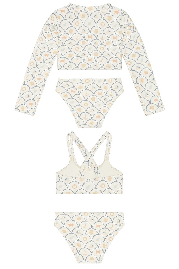 view 2 of 2 Crop Rashguard Set in Nautical