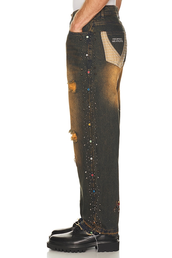 view 2 of 6 Vintage Washed Stutted Jeans in Rust