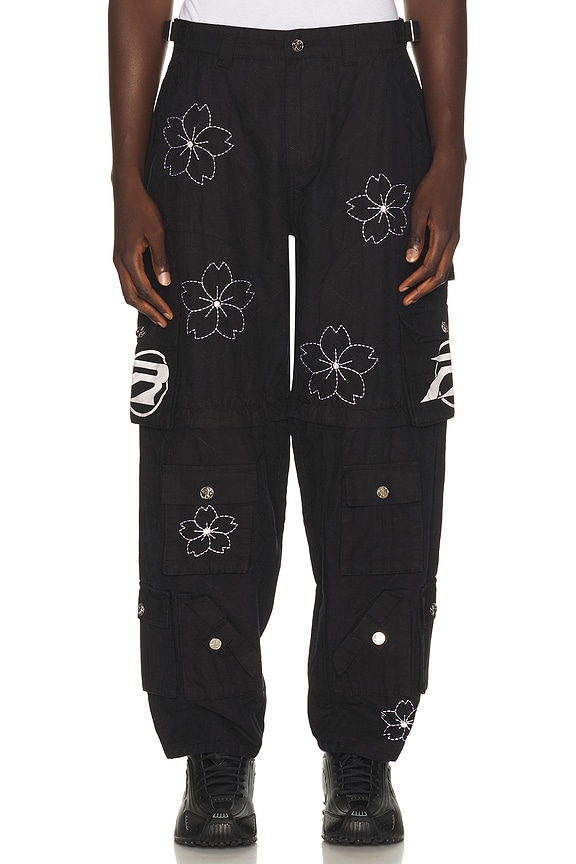 view 2 of 9 Convertible Quilted Cargo Pants in Black