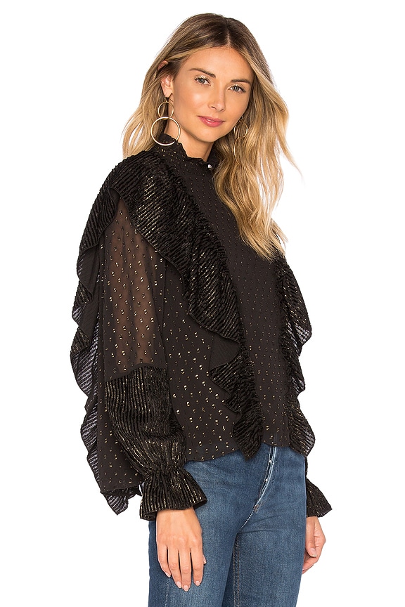 view 2 of 5 Sienna Top in Black & Gold