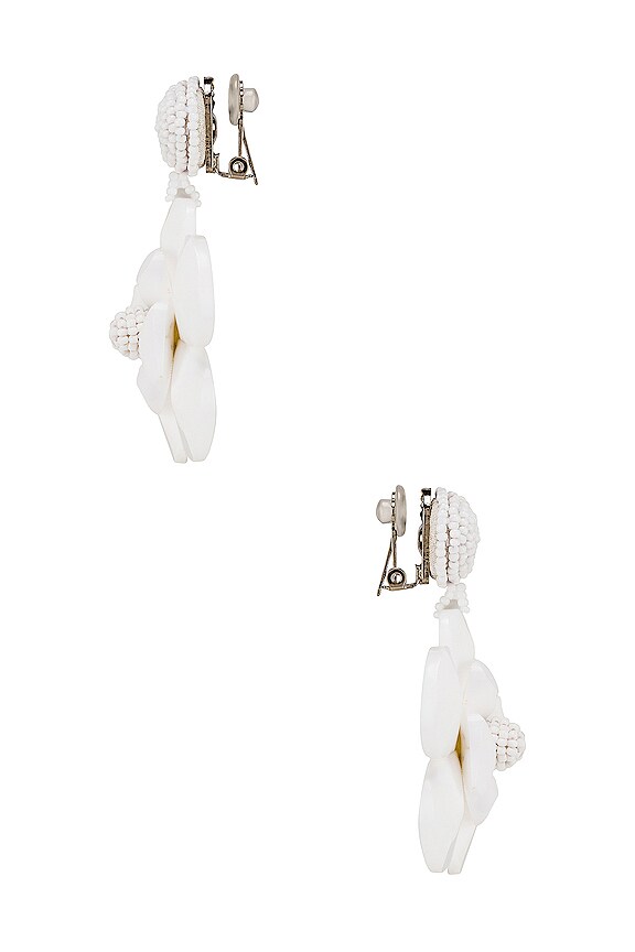 view 2 of 3 PENDIENTES PLASTIC FLOWER in White