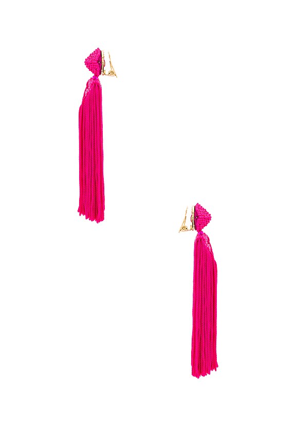 view 2 of 2 Tassel Dupio Earrings in Fuchsia